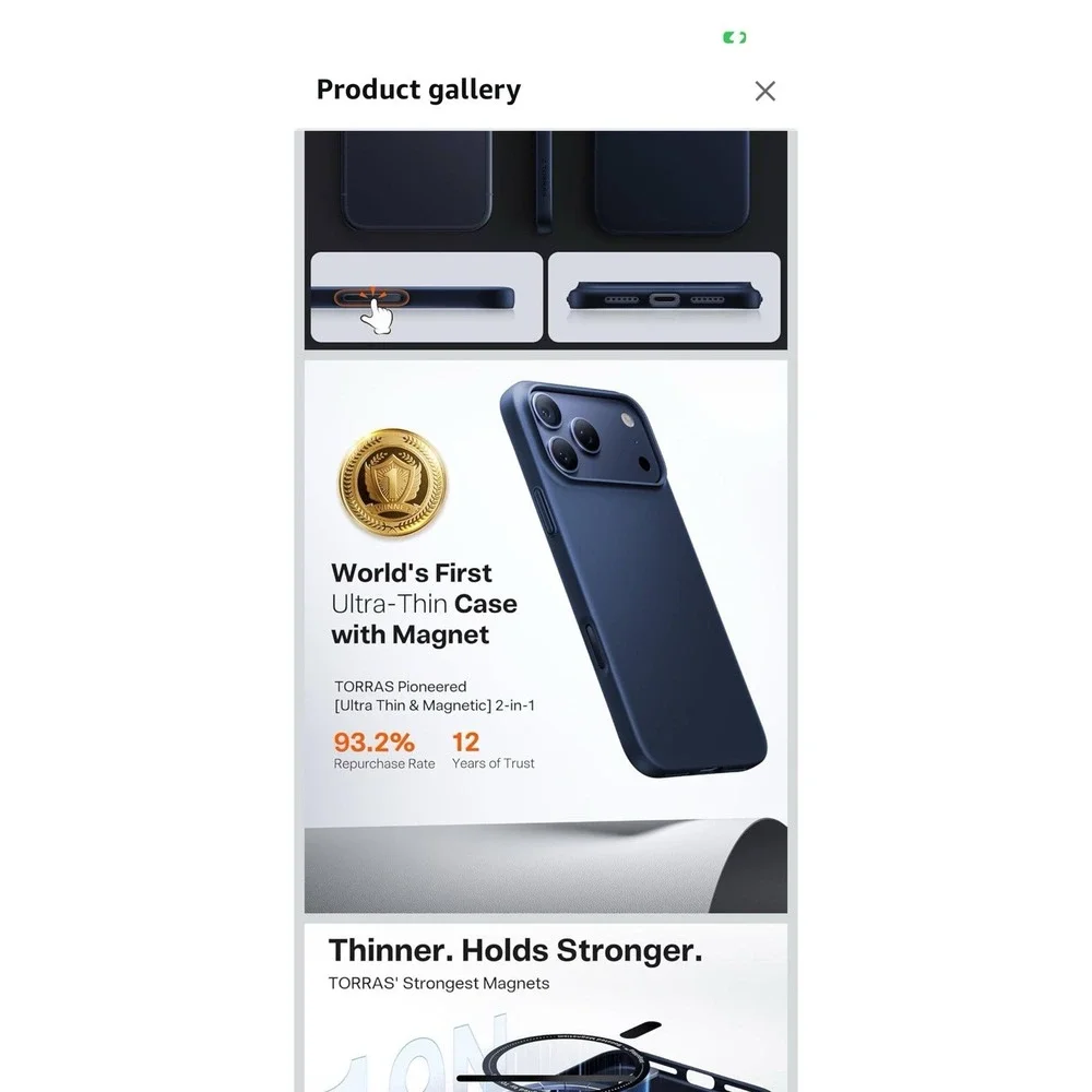 TORRAS Magnetic Slim-Fit for iPhone 17 PRO MAX Case -‎ Blue